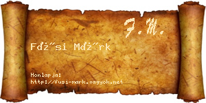 Füsi Márk névjegykártya
